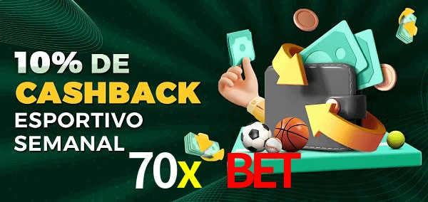 10% de bônus de cashback na 70x bet